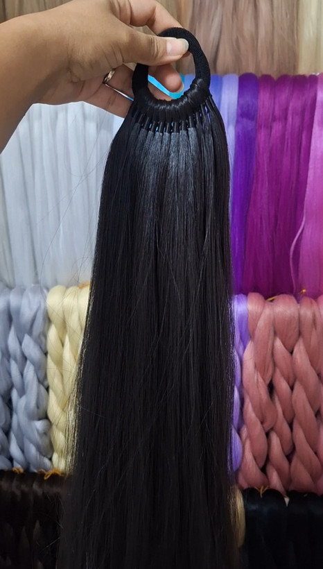 مو دم اسبی مشکی طبیعی قد80